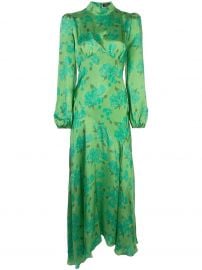 floral-print high-neck satin dress at Farfetch